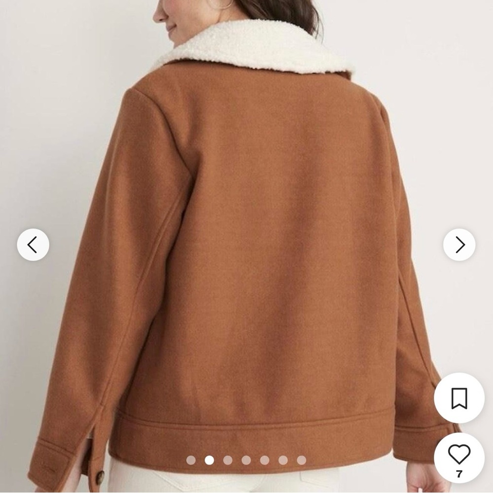 Old Navy Plus Size Brown Jacket with Sherpa Collar - Picture 4 of 10